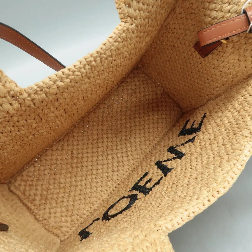 100% Authentic LOEWE Beige Straw Satchel 1318-082624 - Picture 10 of 12